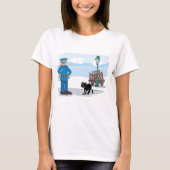 T-shirt Policier Et Chat Noir (Devant)