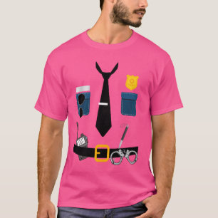 T-shirt Policière Costume Cop Officier Uniforme Drôle Hall