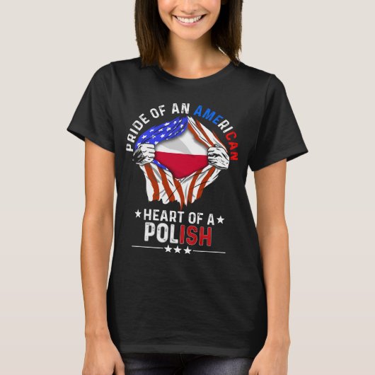 T-shirt Polish American Foreign Country Poland Flag (Devant)