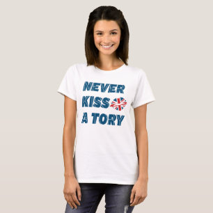 T-shirt Politique britannique - Ne jamais embrasser un T-s