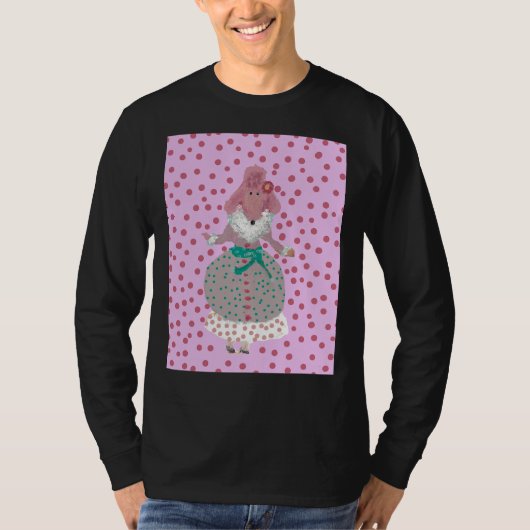 T-shirt Polka Dot Pink Poodle Fun Fluff! (Devant)