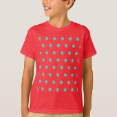 T-shirt Polka Dot pour enfant (Rouge et Aqua) (Devant)