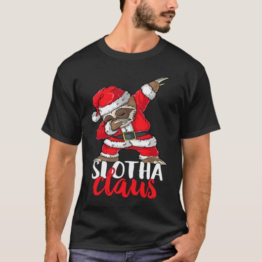 T-shirt Polka Dot Santa Sloth Funny Slothmas Christmas Chi (Devant)