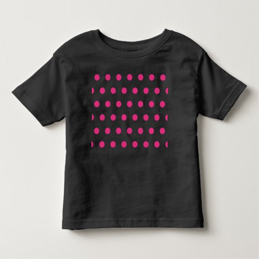 T-shirt Polka Dot Toddler (noir et rose néon) (Devant)