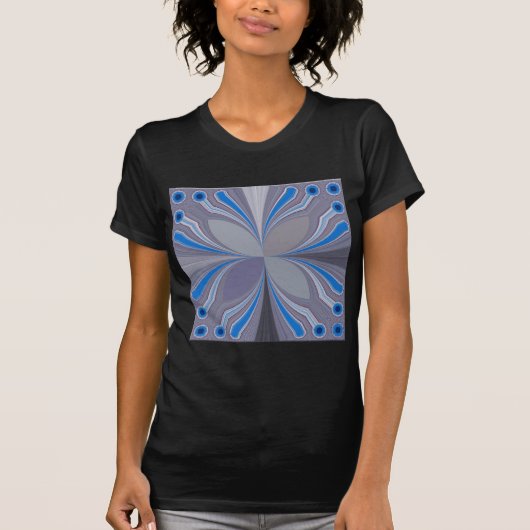 T-shirt Polka gris cendré bleu Pointe Texture Art Imprimer (Devant)