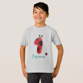 T-shirt Polka rouge mignon point Ladybug 1er anniversaire  (Devant entier)