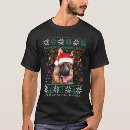 T-shirt Polo de Noël Saint-Nicolas Renne Pull Ugly Berger (Devant)