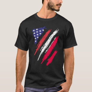 T-shirt Pologne American Grosse Drapeau USA Patriot Herita
