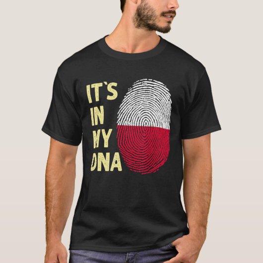 T-shirt Pologne Dans Mon Dna Polonais Drapeau Équipe Polog (Devant)