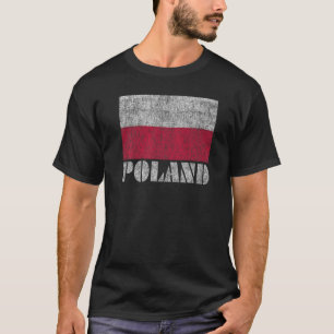 T-shirt Pologne Drapeau Pays Vintage Hommes Femmes Enfants