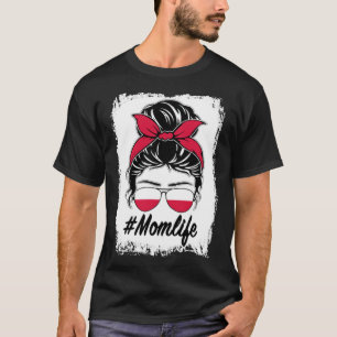 T-shirt Pologne Drapeau polonais Maman Messager Bun Maman
