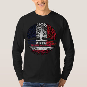 T-shirt Pologne Français Français drapeau des racines de l