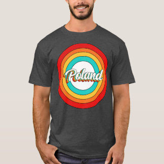 T-shirt Pologne Nom Chemise Vintage Pologne Cercle