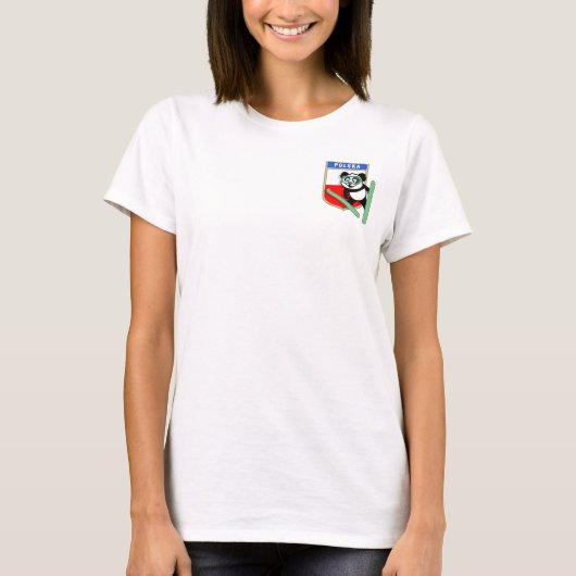 T-shirt Pologne Saut à ski Panda (Devant)