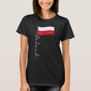 T-shirt Pologne Signature Pole Drapeau Élégant Poli Patrio