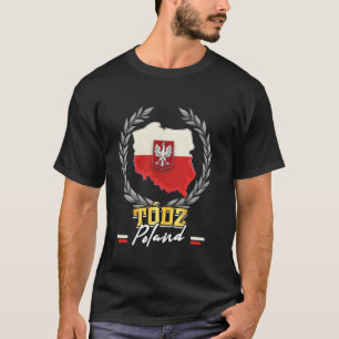 T-shirt Pologne Tódz Souvenir Polonais Carte du Drapeau