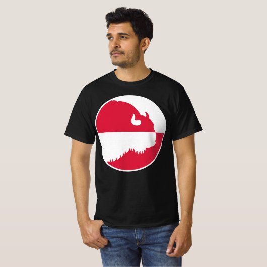 T-shirt Pologne Wisent Zubr Pologne drapeau national anima (Devant entier)