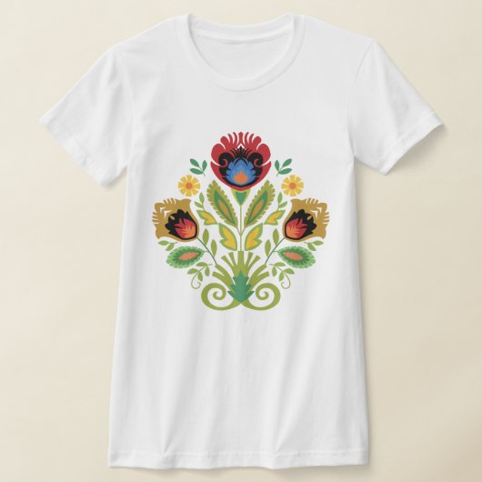 T-shirt Polonais Floral Dark Red Papercut (Poser)