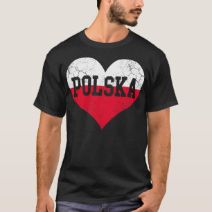 T-shirt Polska Coeur Pologne Drapeau Patrimoine familial p