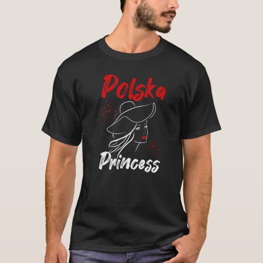 T-shirt Polska Princesse Polonaise Fille Pologne Lèvres ro (Devant)