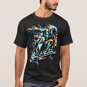 T-shirt Polygon Art Skate Skate Skateboard Skatebo