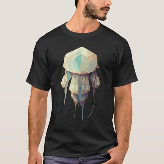 T-shirt Polygon Jellyfish Cute Low Poly (Devant)