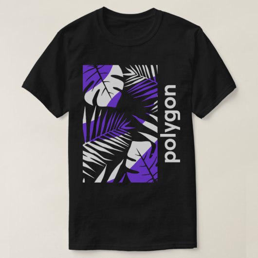 T-shirt Polygon MATIC Crypto Altcoin - Palme blanc violet  (Design devant)