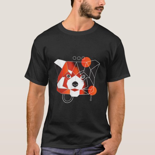 T-shirt Polygon Red Panda Minimal (Devant)