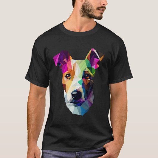 T-shirt Polygone Abstrait géométrique Jack Russell Poly Ar (Devant)