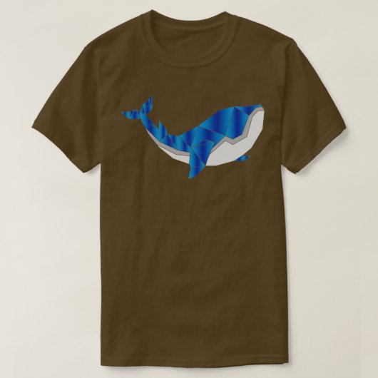 T-shirt Polygone Blue Whale Design (Design devant)