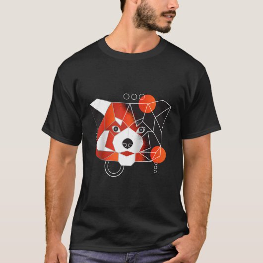 T-shirt Polygone Red Panda Minimal Baseball (Devant)