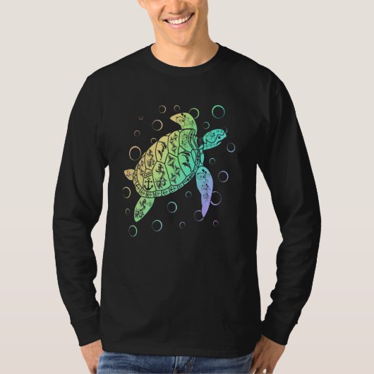 T-shirt Polynesian Sea Turtle Ocean Lover Save the Turtles (Devant)