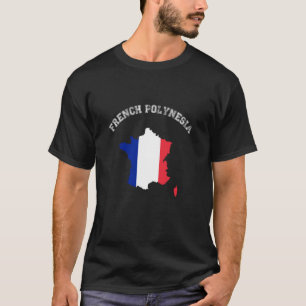 T-shirt Polynésie française Carte de drapeau de pays vinta