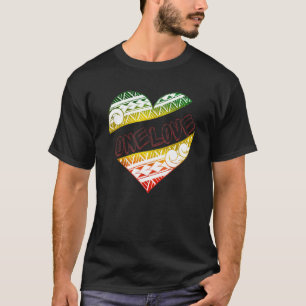 T-shirt Polynésienne Tribal One Love Reggae Couleurs Desig