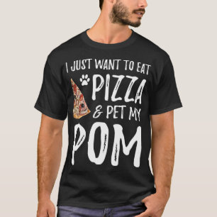 T-shirt Pom Amoureux des chiens Pizza Pomeranian Chien Mam