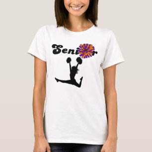 T-shirt Pom-Pom Double Face Cheerleader Senior Violet & Or