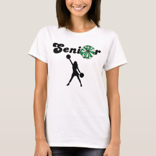 T-shirt Pom-Pom Double Face Senior Cheerleader Vert & Blan