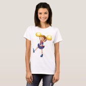 T-shirt Pom-pom girl Avec Des Poms De Pom Jaune (Devant entier)