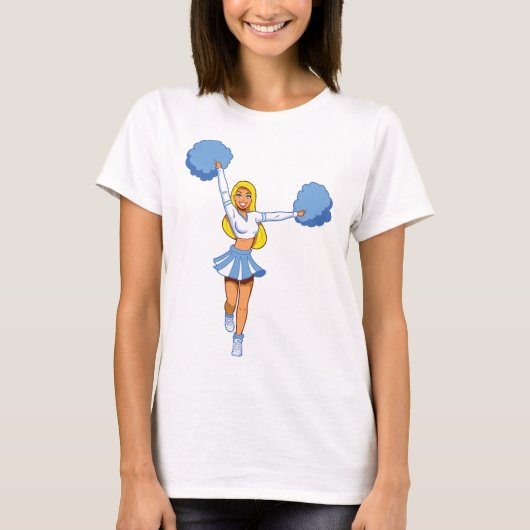 T-shirt Pom-pom girl Avec Pom Pom Bleu (Devant)