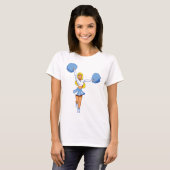 T-shirt Pom-pom girl Avec Pom Pom Bleu (Devant entier)