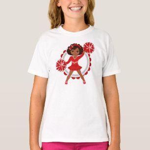 T-shirt Pom-pom girl - Cute Red African American Cheer