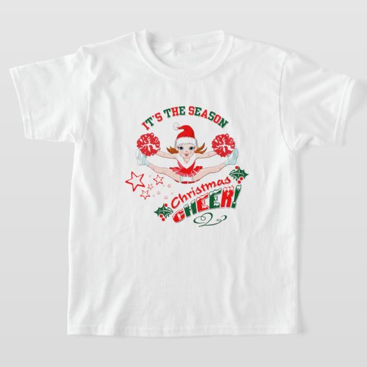 T-shirt Pom-pom girl de Noël (Poser)