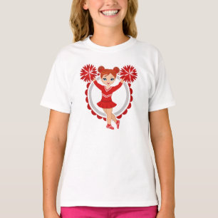 T-shirt Pom-pom girl - Mignonne rousse Cheval rousse