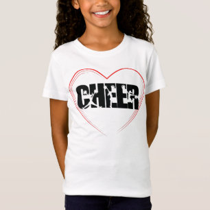 T-Shirt Pom-pom girl Typographie Cheer Silhouette Love Gir
