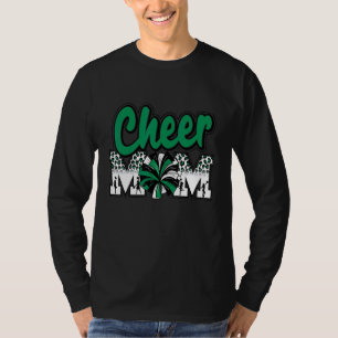 T-shirt Pom-Pom Maman Vert Noir Blanc Léopard Lettres Chee