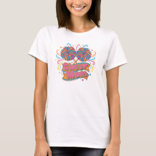 T-shirt Pom-Poms Maman Cheerleader Vibrants Jour de Match