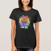 T-shirt Pom Pro Poméranie Humour Pom Pom Animal Pun Chien  (Devant)