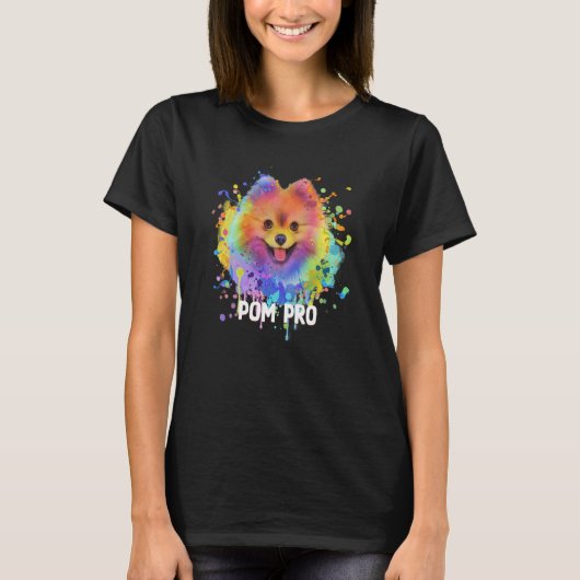 T-shirt Pom Pro Poméranie Humour Pom Pom Animal Pun Chien  (Devant)