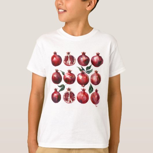 T-shirt Pomegranate Watercolor Art (Devant)