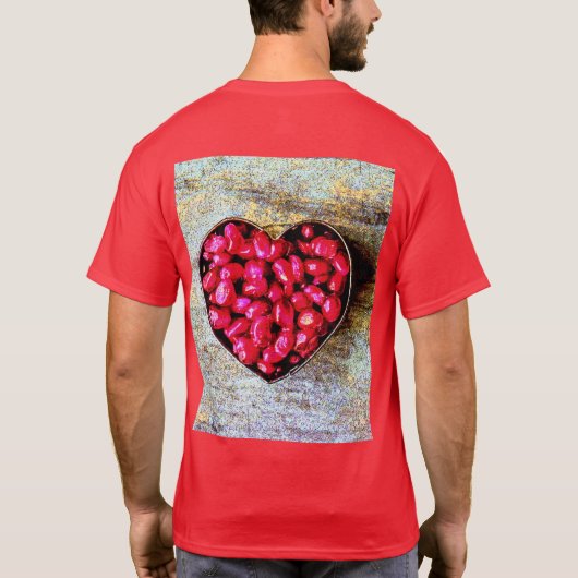 T-shirt "Pomegranates Heart Fruit" Belle Photo. Commandez  (Dos)